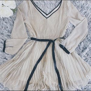 Pleated Polka Dot Dress